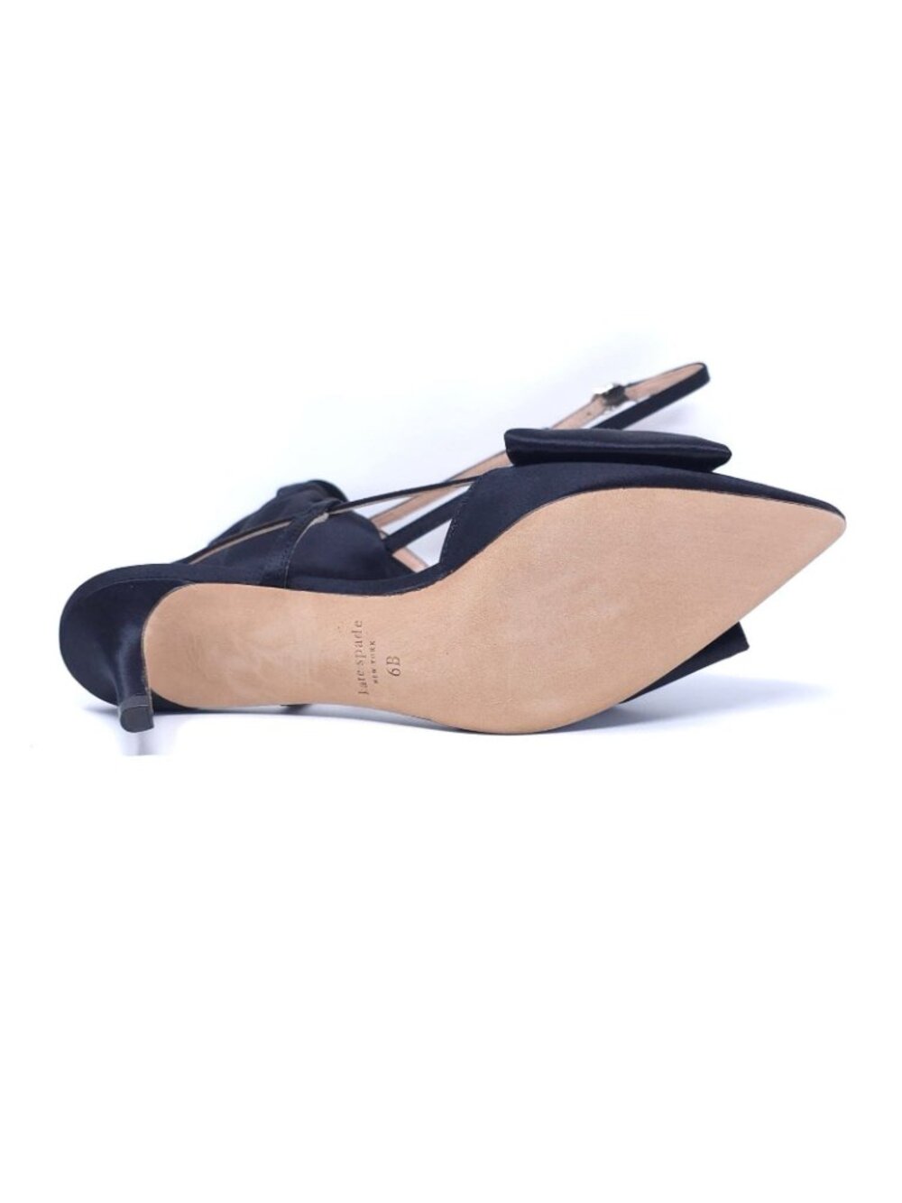 Kate Spade Marseille Satin Bow Slingback Dress Pumps Size 6B Black - Picture 7 of 11